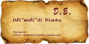 Dömsödi Bianka névjegykártya